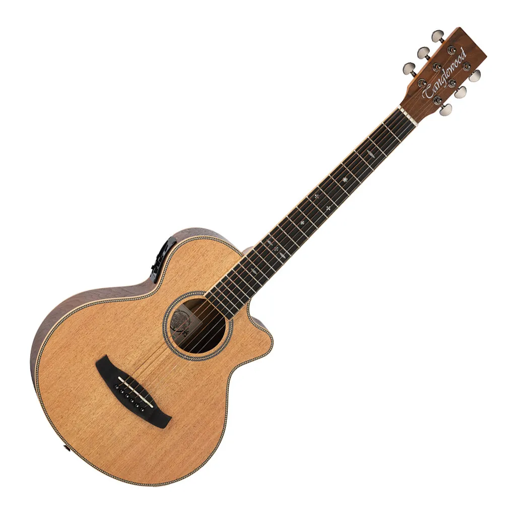 Tanglewood TRU2-CE-BW Reunion Pro Solid Australian Red Cedar Top Traveller Folk with Black Walnut Back and Sides
