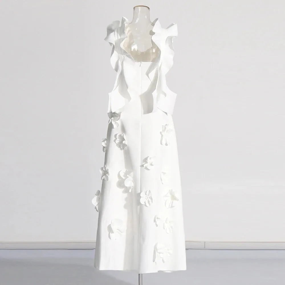 Temperament Backless Solid Dress