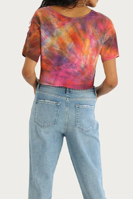 TIE-DYED SILK T-SHIRT