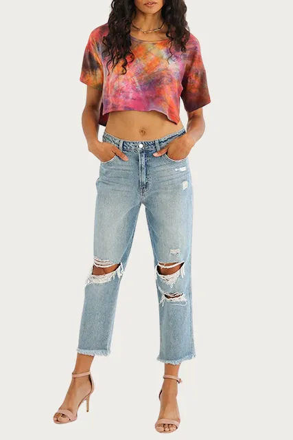 TIE-DYED SILK T-SHIRT