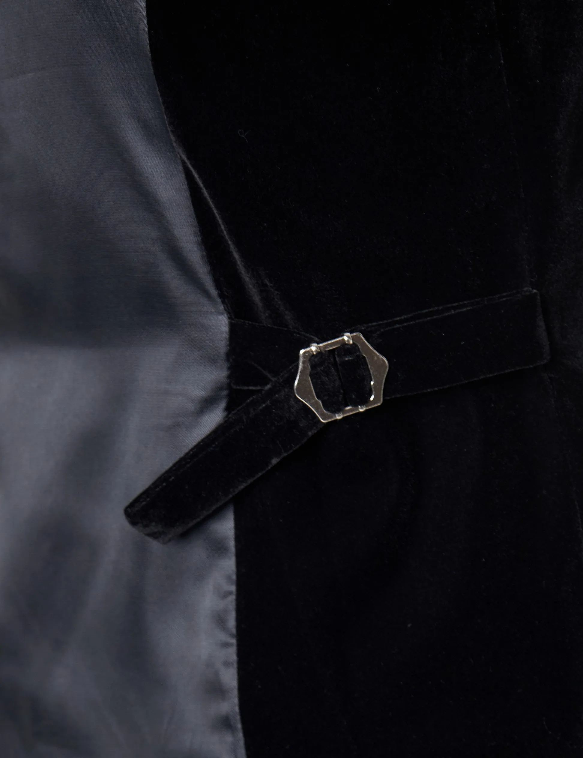 TIM Black Velvet Plain Waistcoat