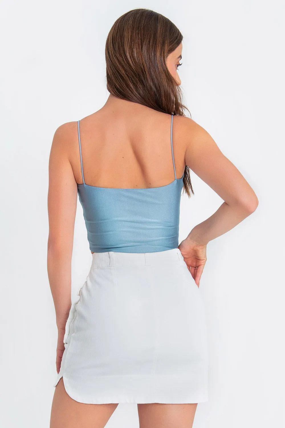 Top satinado tirantes elásticos