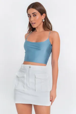 Top satinado tirantes elásticos
