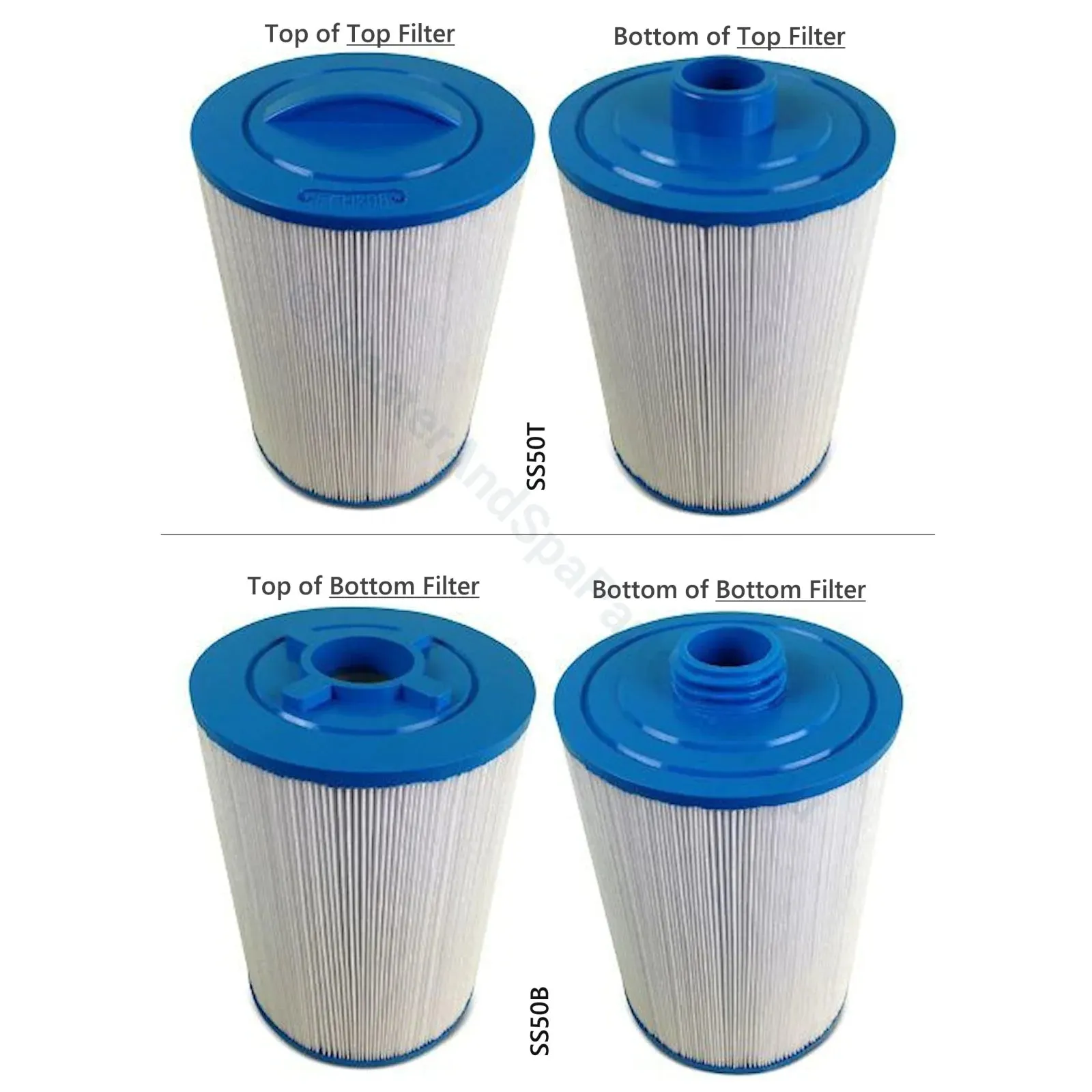 Upper & Lower Spa Filter Cartridges - Sapphire, Signature & Others - Top & Bottom