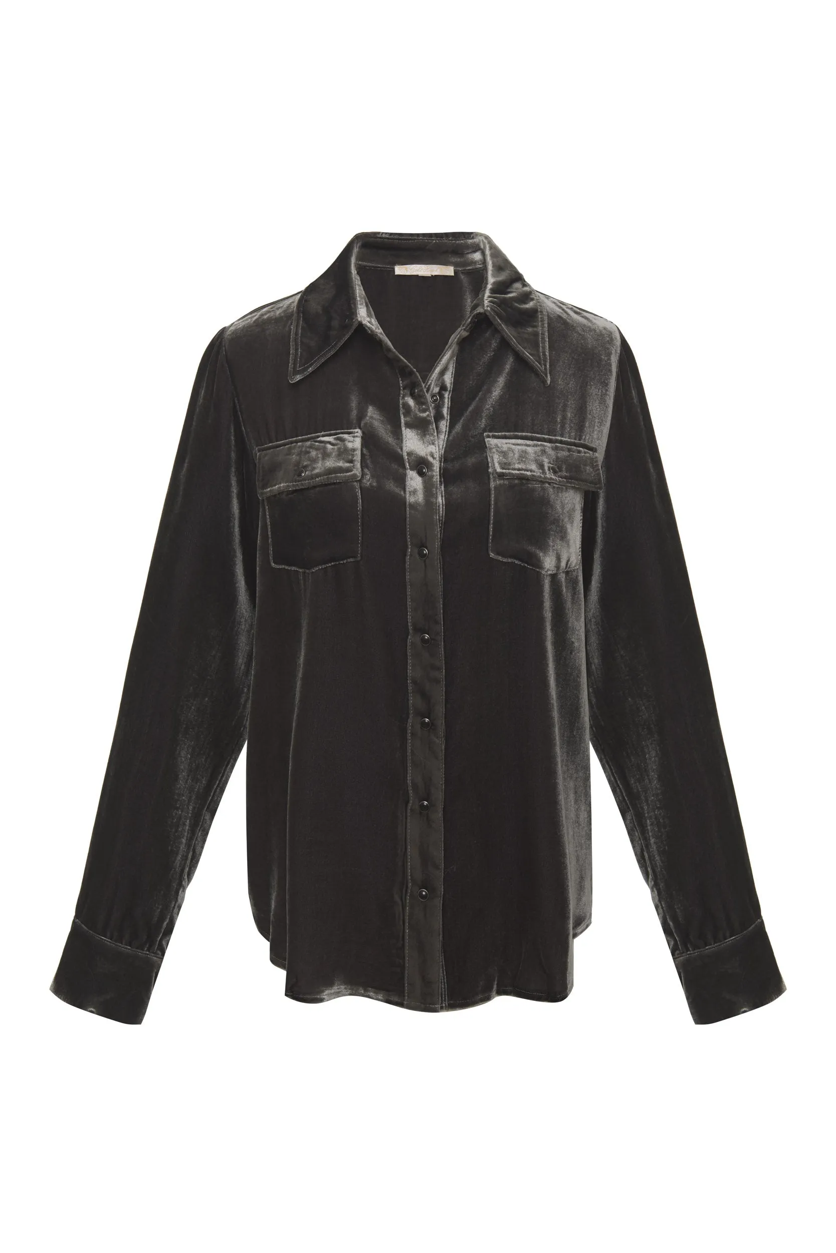 Velvet Pocket Shirt - Dark Grey