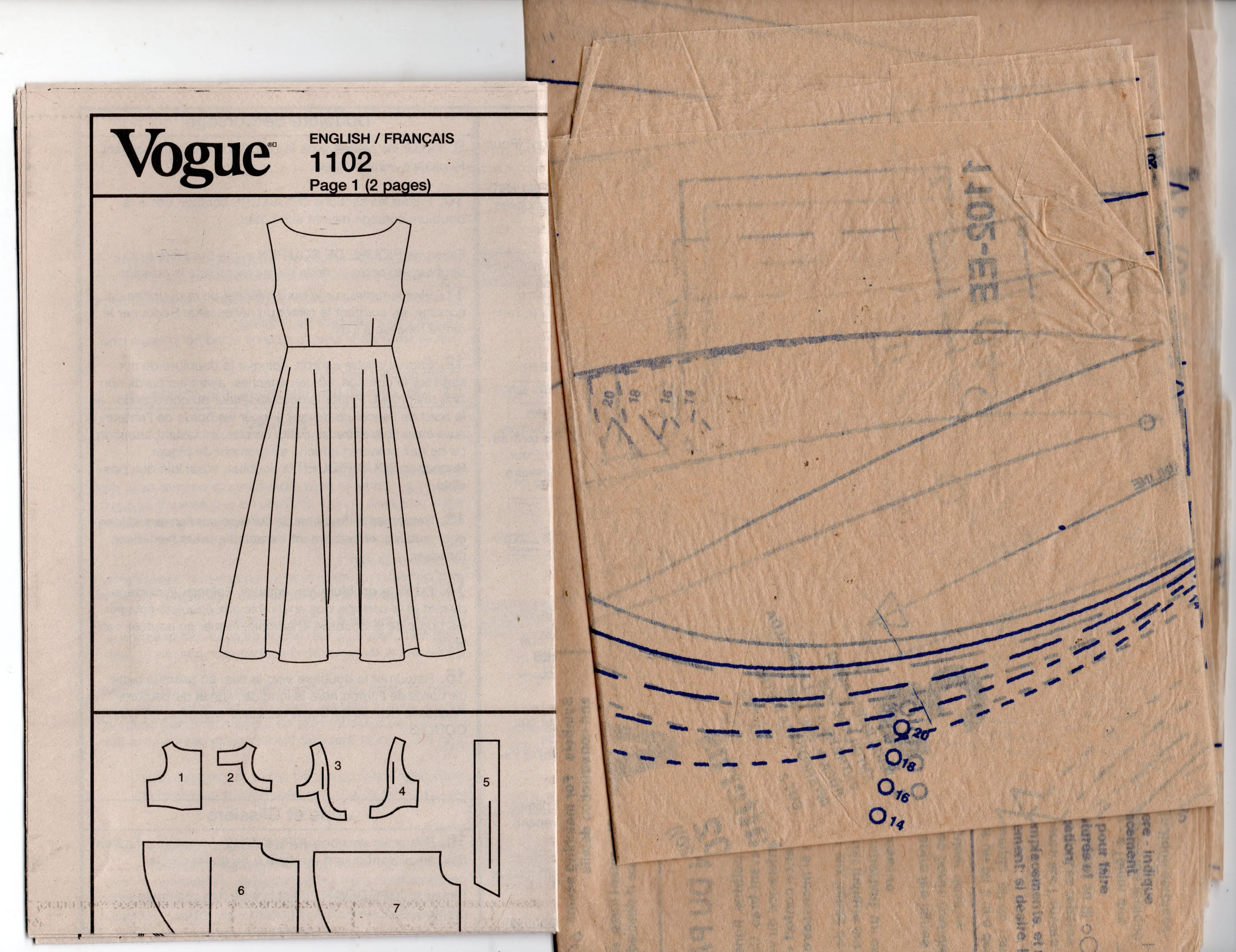 Vogue American Designer 1102 ANDREA KATZOBJECTS Womens Empire Waisted Bow Trimmed Evening Dress Sewing Pattern Size 14 - 20 UNCUT Factory Folded