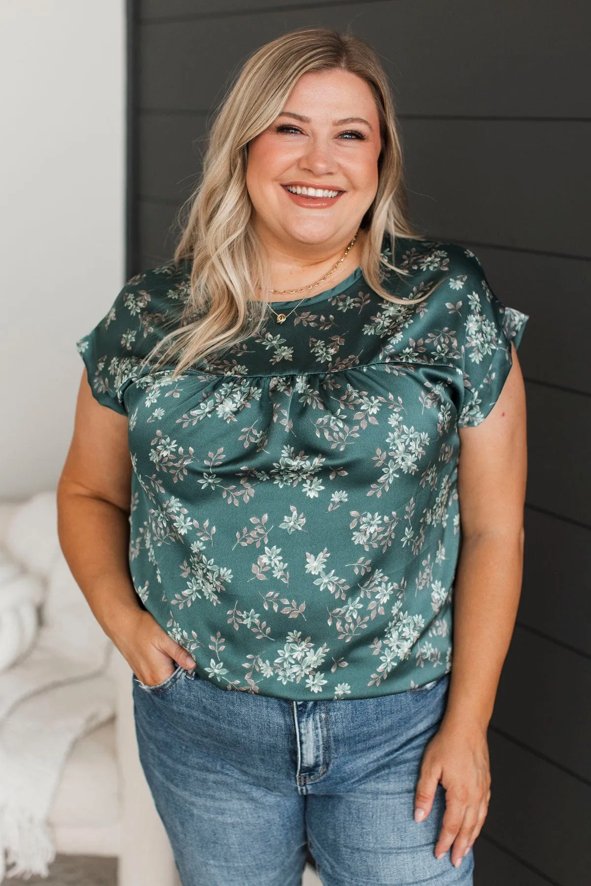 Waiting For Tomorrow Floral Top- Teal