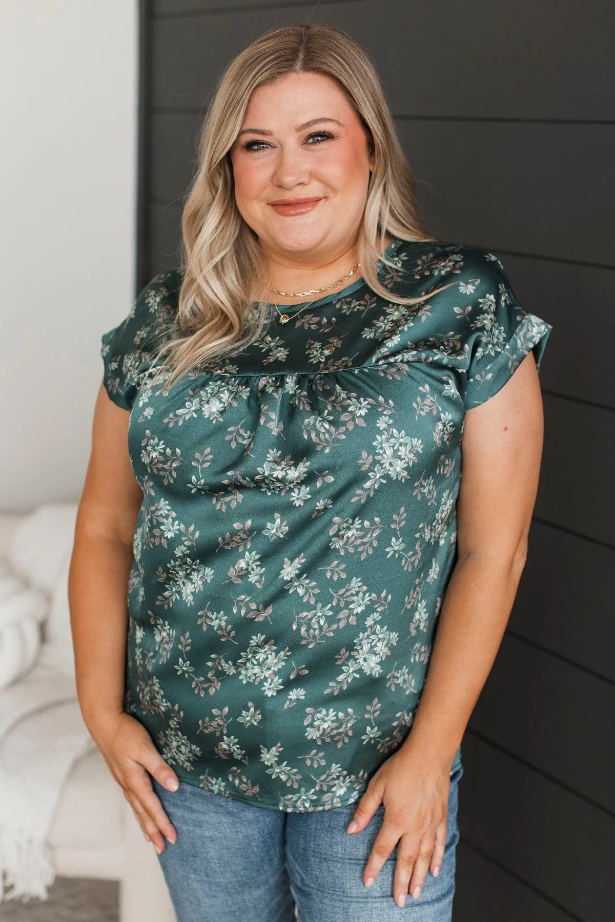Waiting For Tomorrow Floral Top- Teal