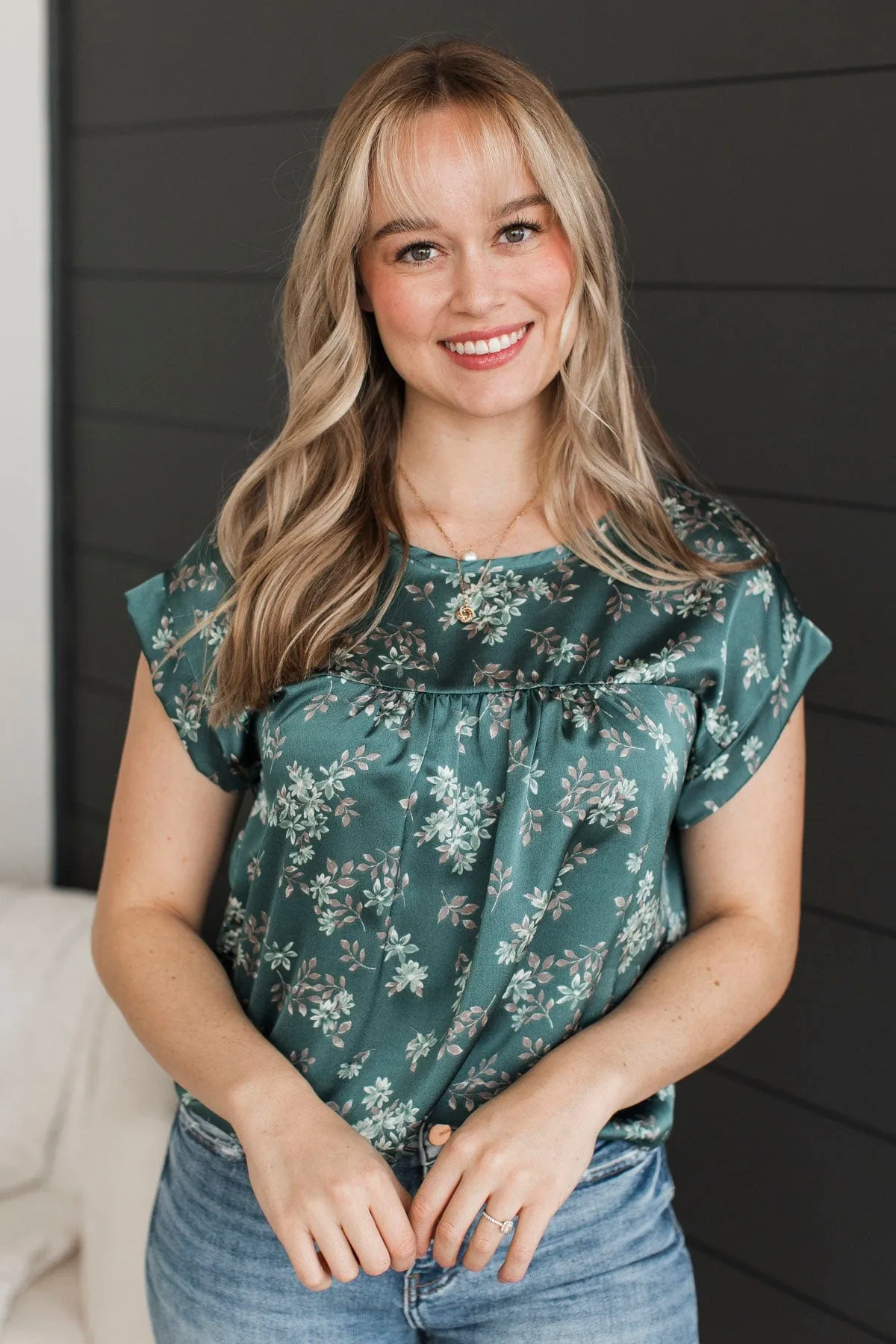 Waiting For Tomorrow Floral Top- Teal