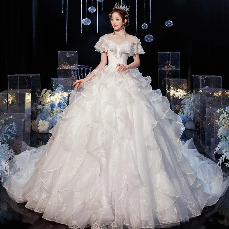 Wedding Dress Gryffon Luxury Lace Wedding Gown With Train Ball Gown