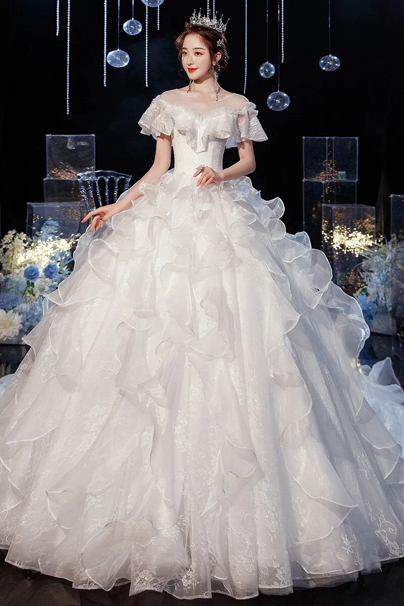 Wedding Dress Gryffon Luxury Lace Wedding Gown With Train Ball Gown