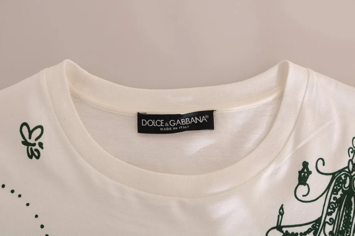 White La Familia Cotton Silk T-Shirt