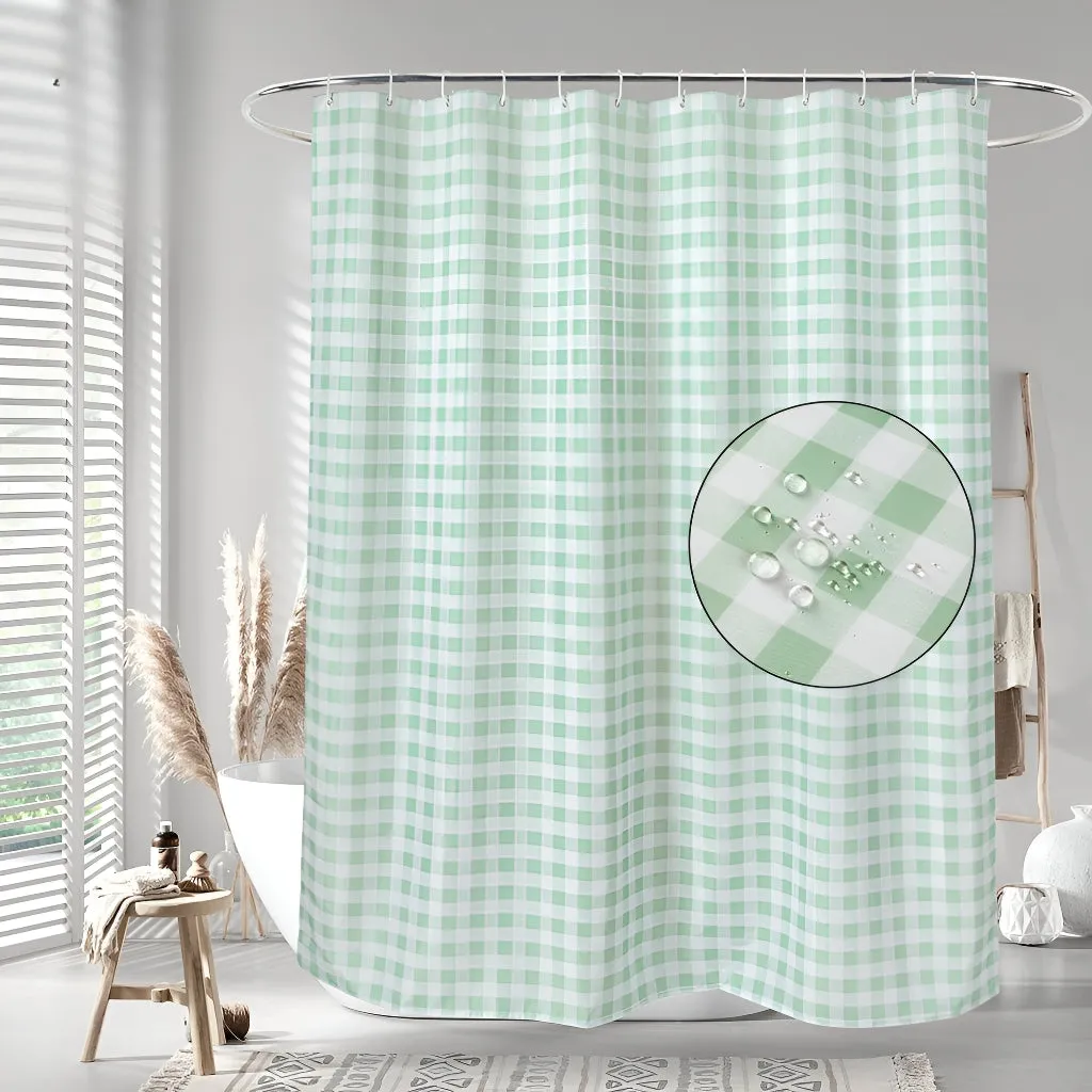 Yoselin Green Plaid Shower Curtain