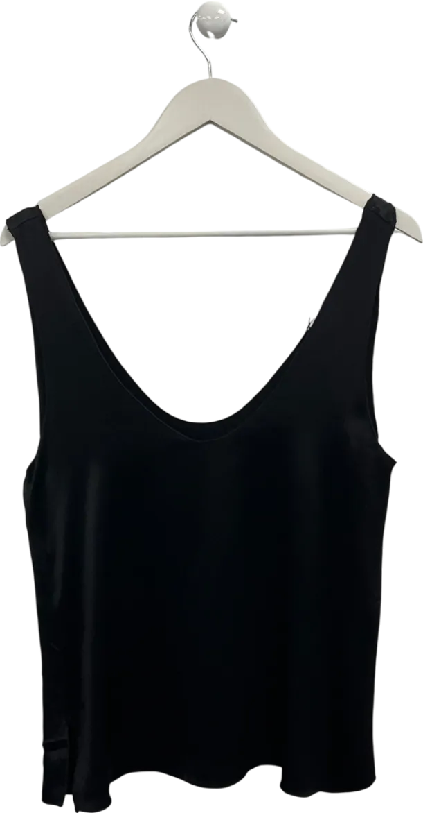 ZARA Black Satin Slub Vest Top UK XS