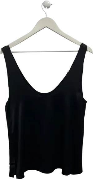 ZARA Black Satin Slub Vest Top UK XS