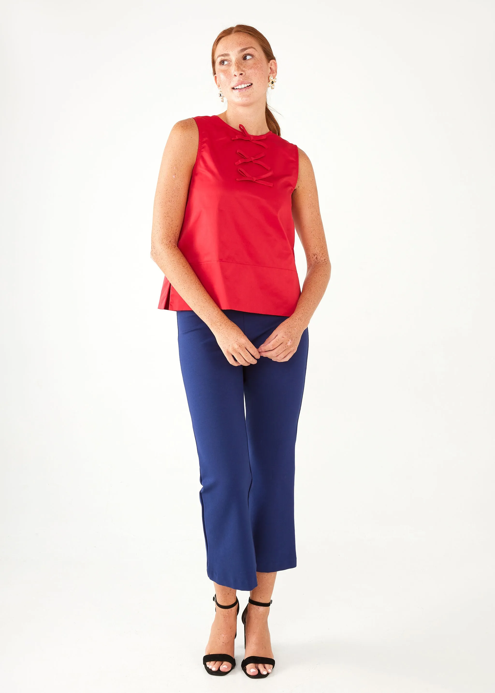 Zoe Top Red Duchess Satin